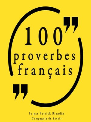 cover image of 100 proverbes français